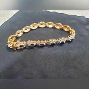 925 sapphire and gold tennis bracelet